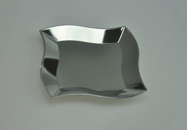 Elegant Heavy Duty Hard Plastic Plates Silver Plastic Dessert Plates Silver 5.5 15cm Pack of 10 