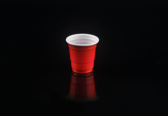 1.75oz mini red plastic party cups