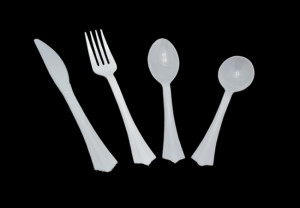 fluted handle heavy weight disposable plastic PS flatware-knife