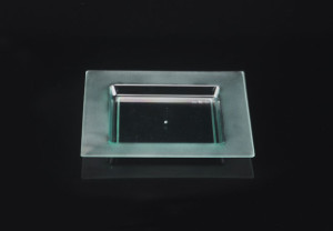 22cm Clear Square Plastic Dessert Dish