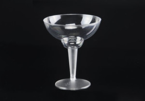 12oz/355ml 2PC Stemmed Disposable Plastic Margarita Glass