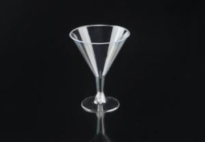 7oz/220ml 2PC Stemmed Disposable Plastic Cocktail Glass
