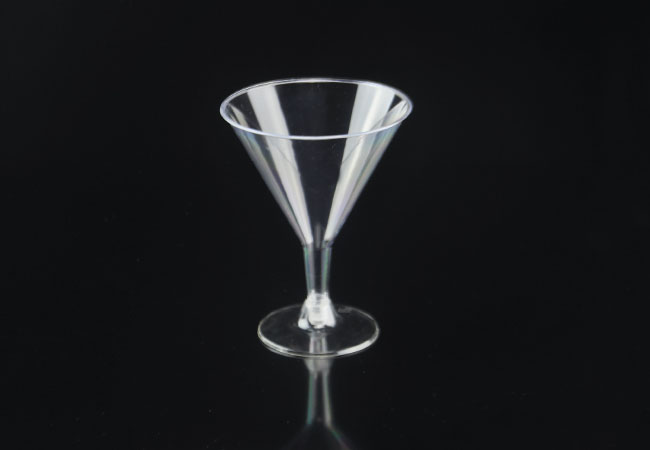 7oz/220ml 2PC Stemmed Disposable Plastic Cocktail Glass