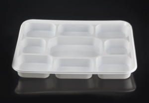 Large 9 Compartment Rectangular Disposable Plastic Plate