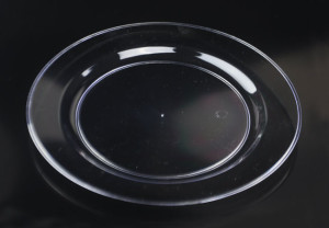 260mm round plain clear hard plastic dinner plate