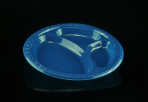 10 1/4" 3 Compartment Disposable Plastic Banquet Plate