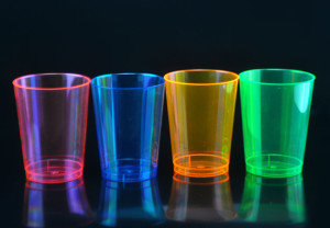 10oz/302ml Tall Neon Blue Disposable Hard Plastic Tumbler