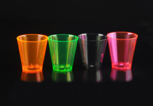 2oz/62ml Neon Disposable Plastic Shot Glass Cup