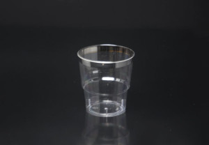 6oz/182ml Clear Disposable Hard Plastic Tumbler with Silver Trim