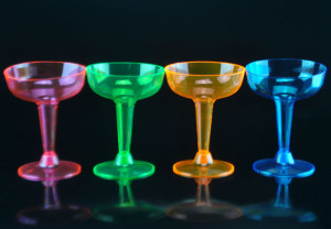 4oz/120ml 2PC Stemmed Neon Disposable Plastic Champagne Glass-Classic design