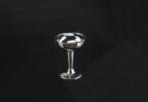 4oz/120ml 2PC Stemmed Silver Disposable Plastic Champagne Glass-Classic design