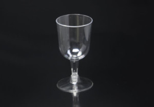 5.5oz/160ml 2PC Stemmed Disposable Plastic Wine Glass
