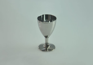 6oz/170ml 2PC Silver Disposable Plastic Wine Goblet