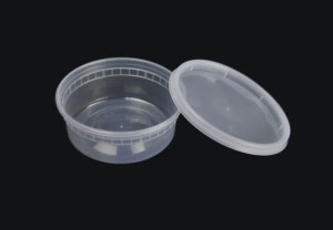 8oz plastic deli microwaveable container with lid