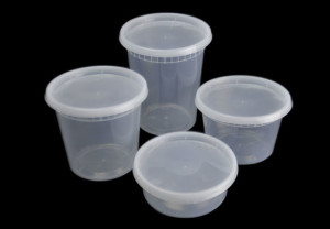 8oz, 16oz, 24oz, 32oz plastic microwaveable containers with lids for deli, soup, food storage and take out