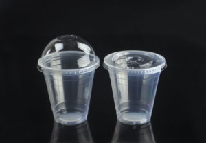 12oz disposable plastic PP beverage cup with lid, 350ml plastic PP cup with lid