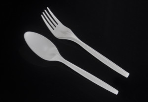 6.5" biodegradable corn starch cutlery spoon and fork