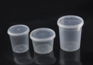 32oz disposable plastic PP microwaveable soup deli pots with lids, 1000ml PP deli pots