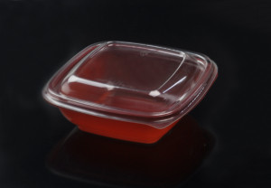 8oz/250CC disposable plastic PET salad deli square bowls with lids