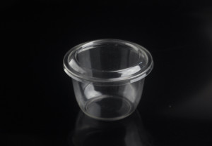 new U shaped 8oz(250ml) disposable plastic PET snack cups with lids